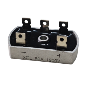 Puente rectificador trifásico SQL50A de 50 amperios para conversión de corriente alterna a continua en aplicaciones industriales.