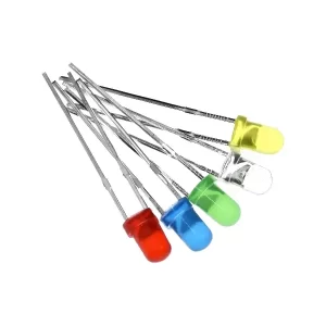 Diodos LED de 3mm de alta luminosidad, ideales para proyectos de electrónica, señalización y decoración.