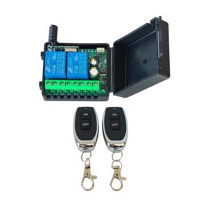 Rele Inalámbrico RF 12v 24v 433MHz 2 Canales + 2 Controles